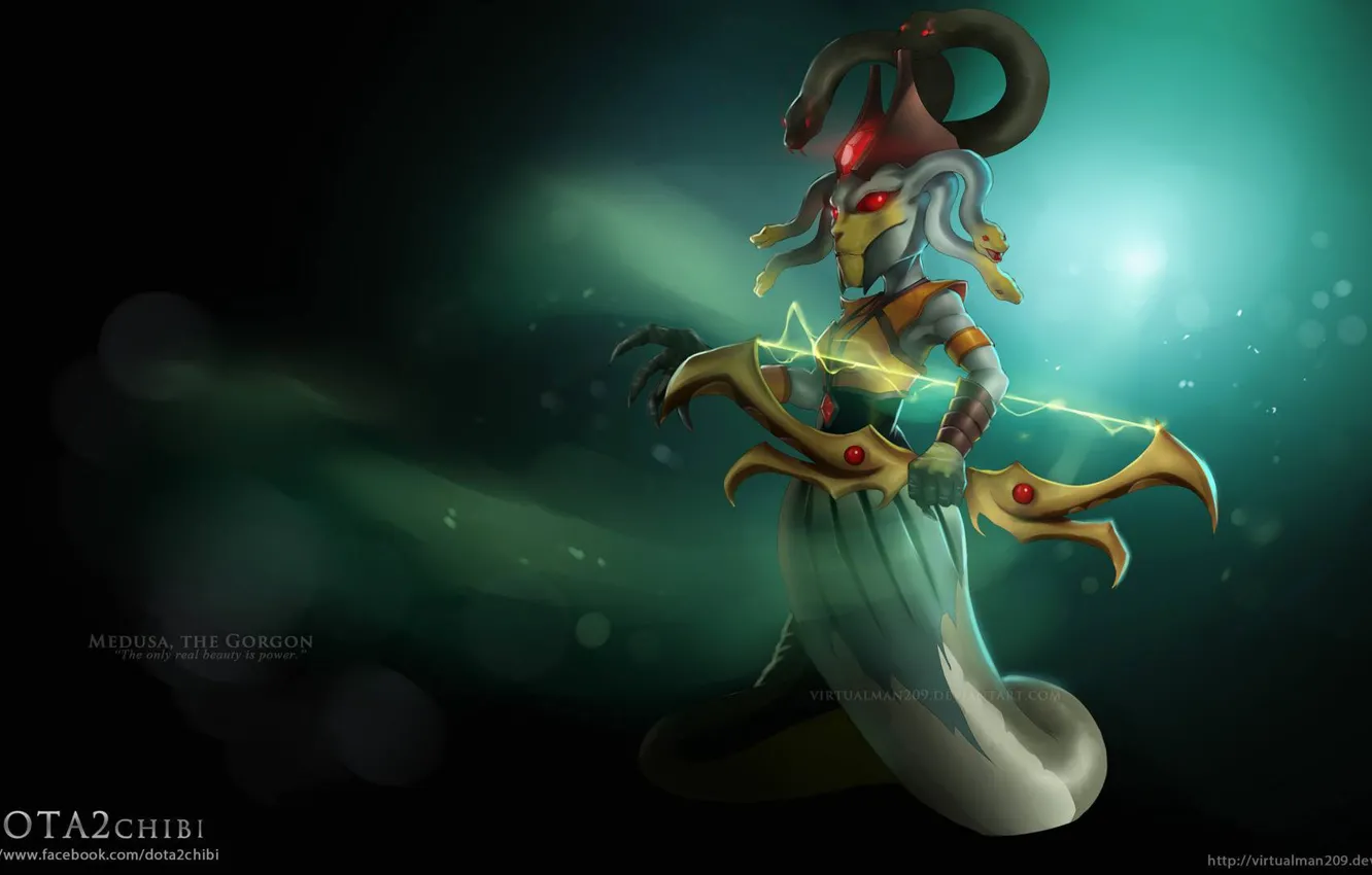 Photo wallpaper chibi, Medusa, dota 2, virtualman209, Gorgon