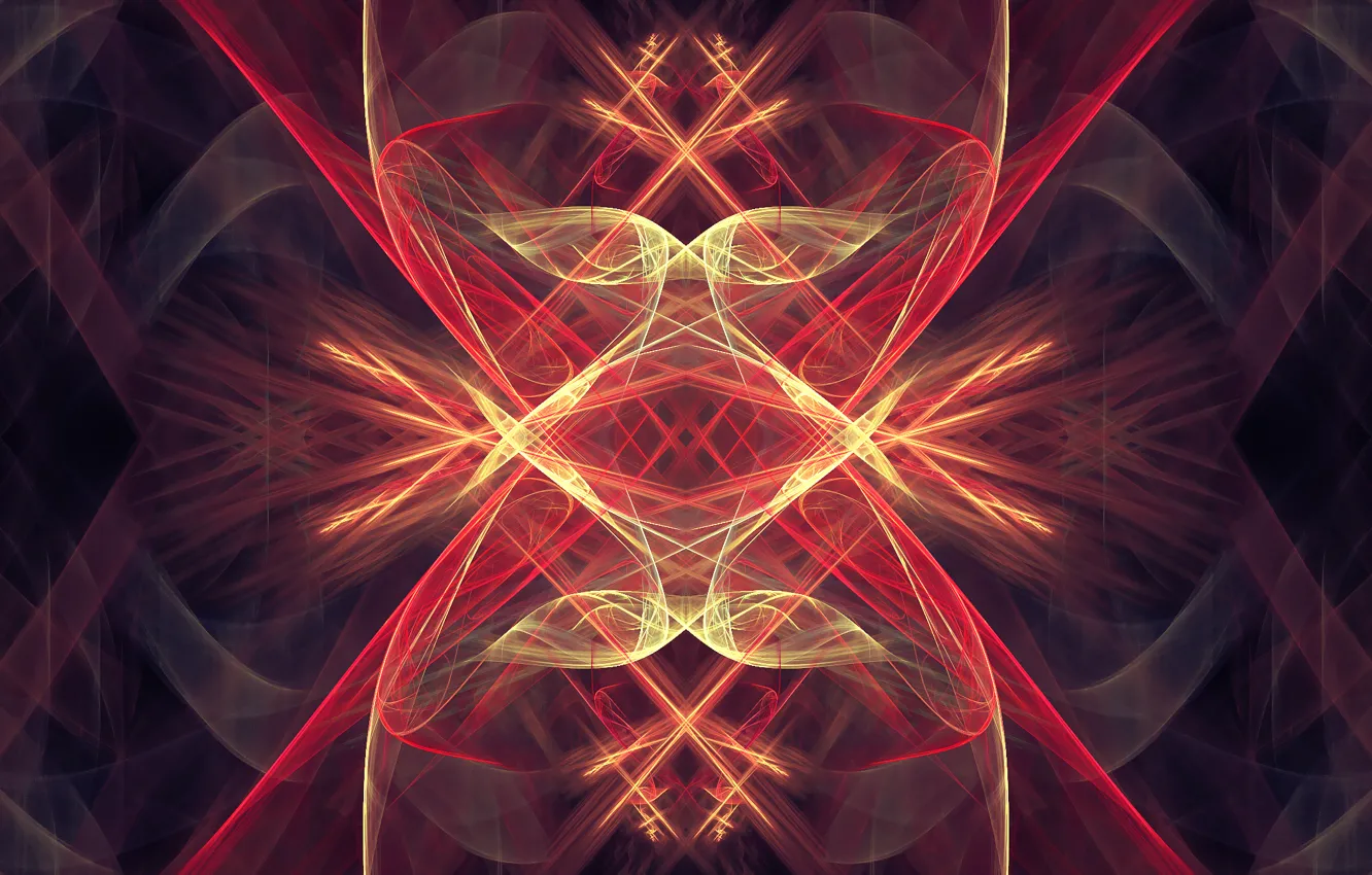 Photo wallpaper line, glow, fractal pattern