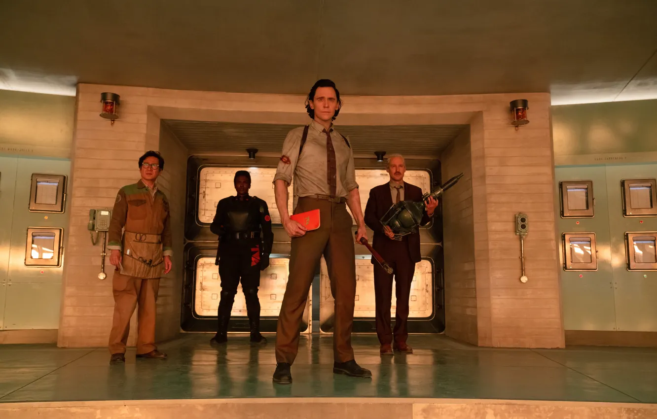 Photo wallpaper Mobius, Loki, Tom Hiddleston, Owen Wilson, Season 2, Marvel Studios, Ke Huy Quan, Wunmi Mosaku