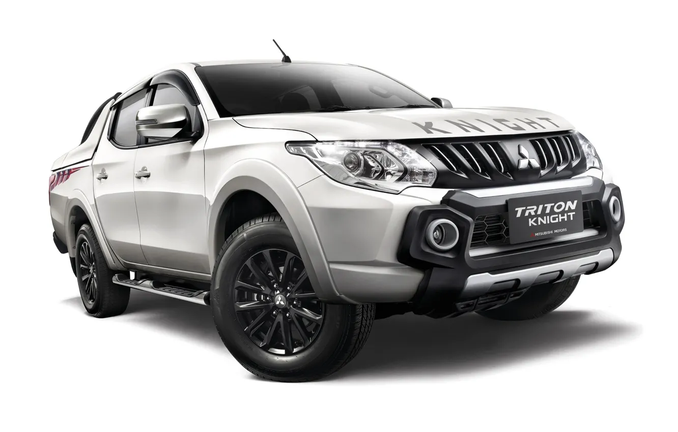 Photo wallpaper white background, Mitsubishi, pickup, Mitsubishi, Triton, Triton