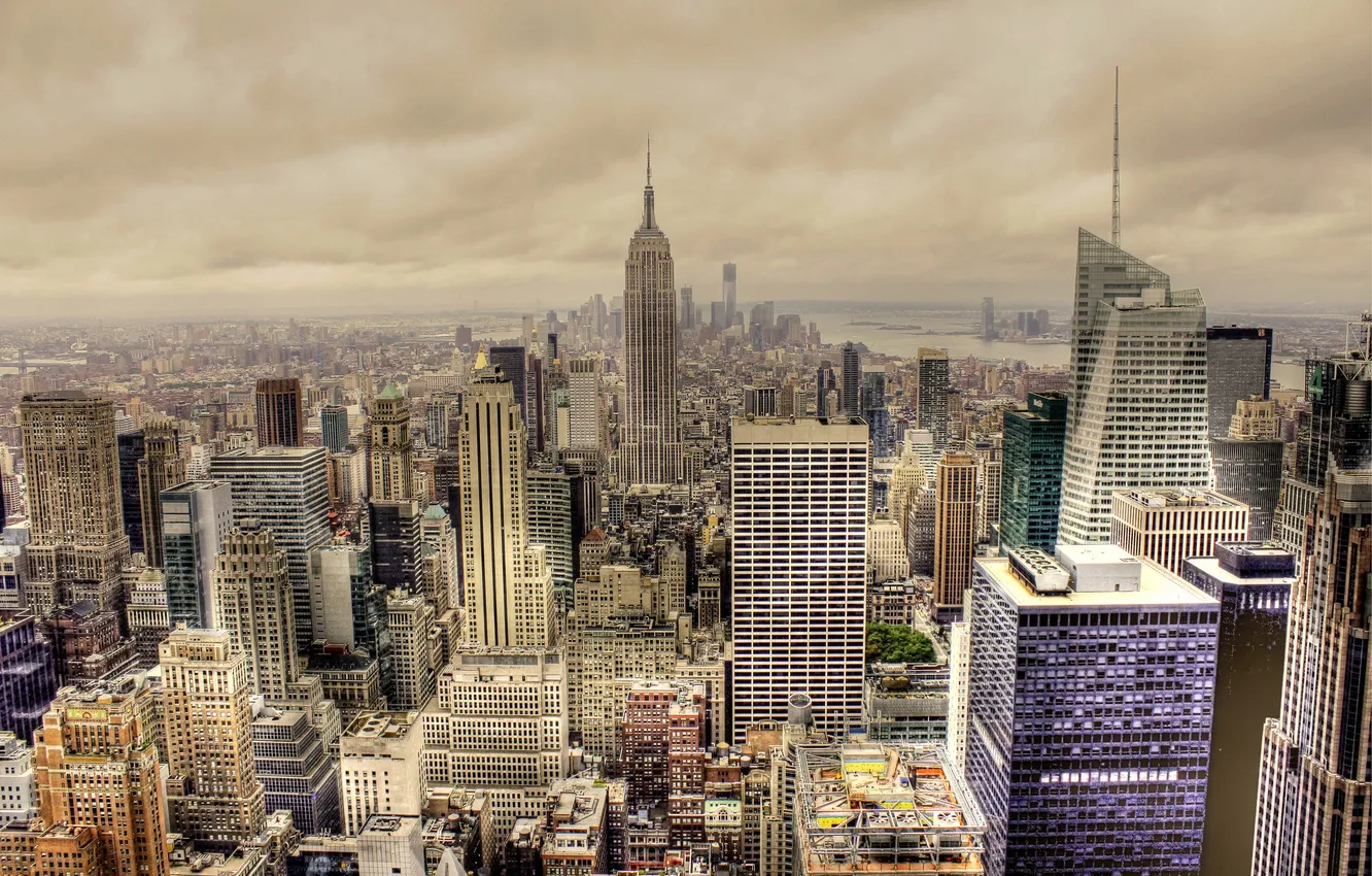Photo wallpaper the city, building, New York, skyscrapers, panorama, Manhattan, New York, Manhattan