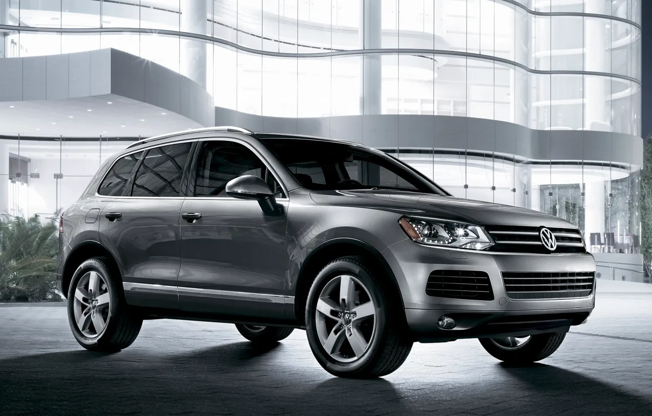 Photo wallpaper Night, Volkswagen, Machine, Desktop, Car, Car, Hybrid, Touareg