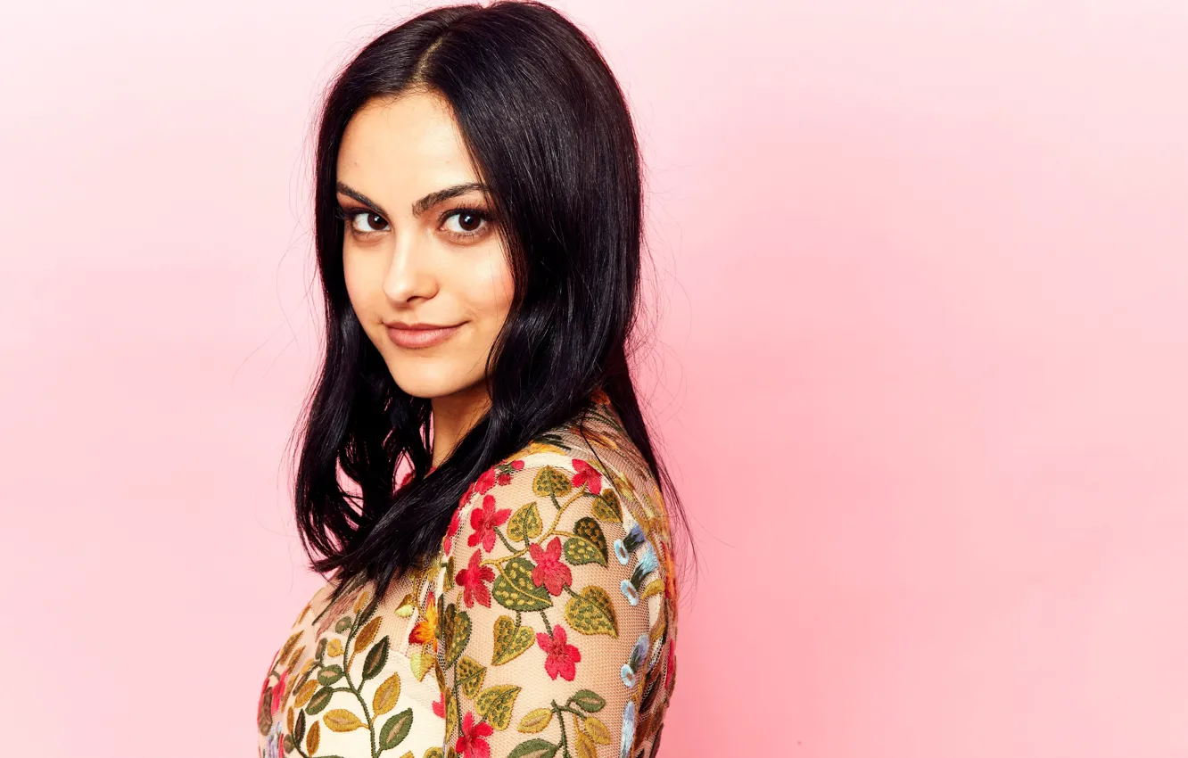 Photo wallpaper background, portrait, makeup, actress, brunette, hairstyle, beauty, Camila Mendes