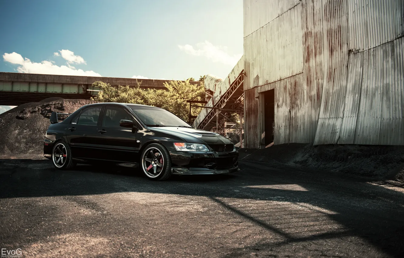 Photo wallpaper car, evolution, evo, mitsubishi lancer, evog photography