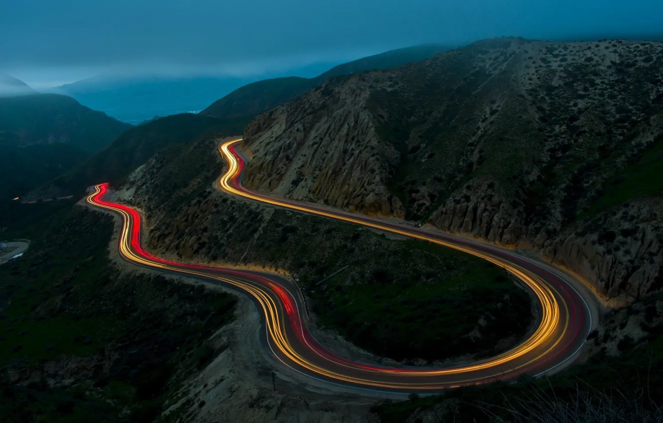 Photo wallpaper road, landscape, long exposure, montain, Road Landscape, Road Landscape Long Exposure