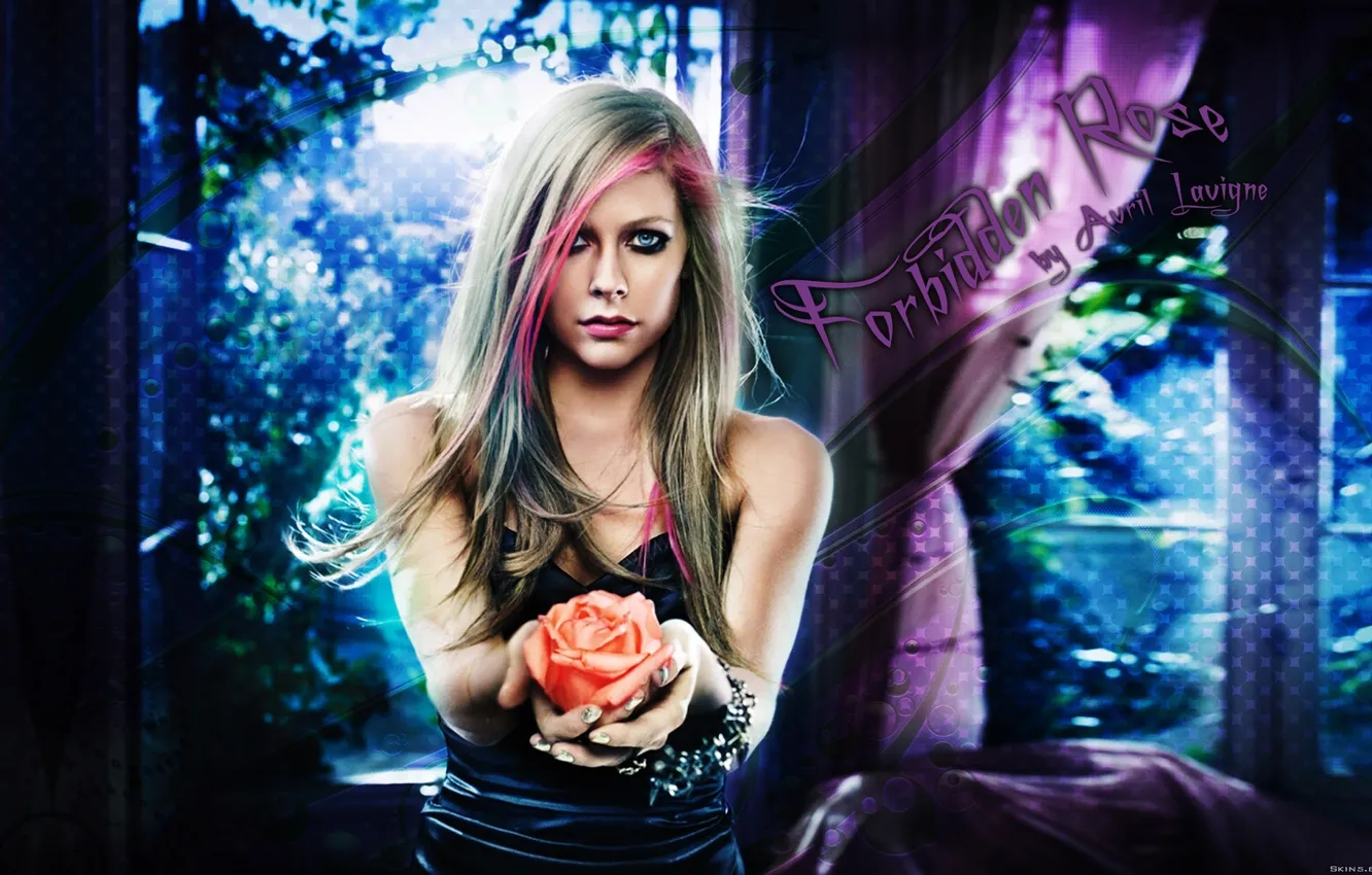 Photo wallpaper rose, Avril Lavigne, singer