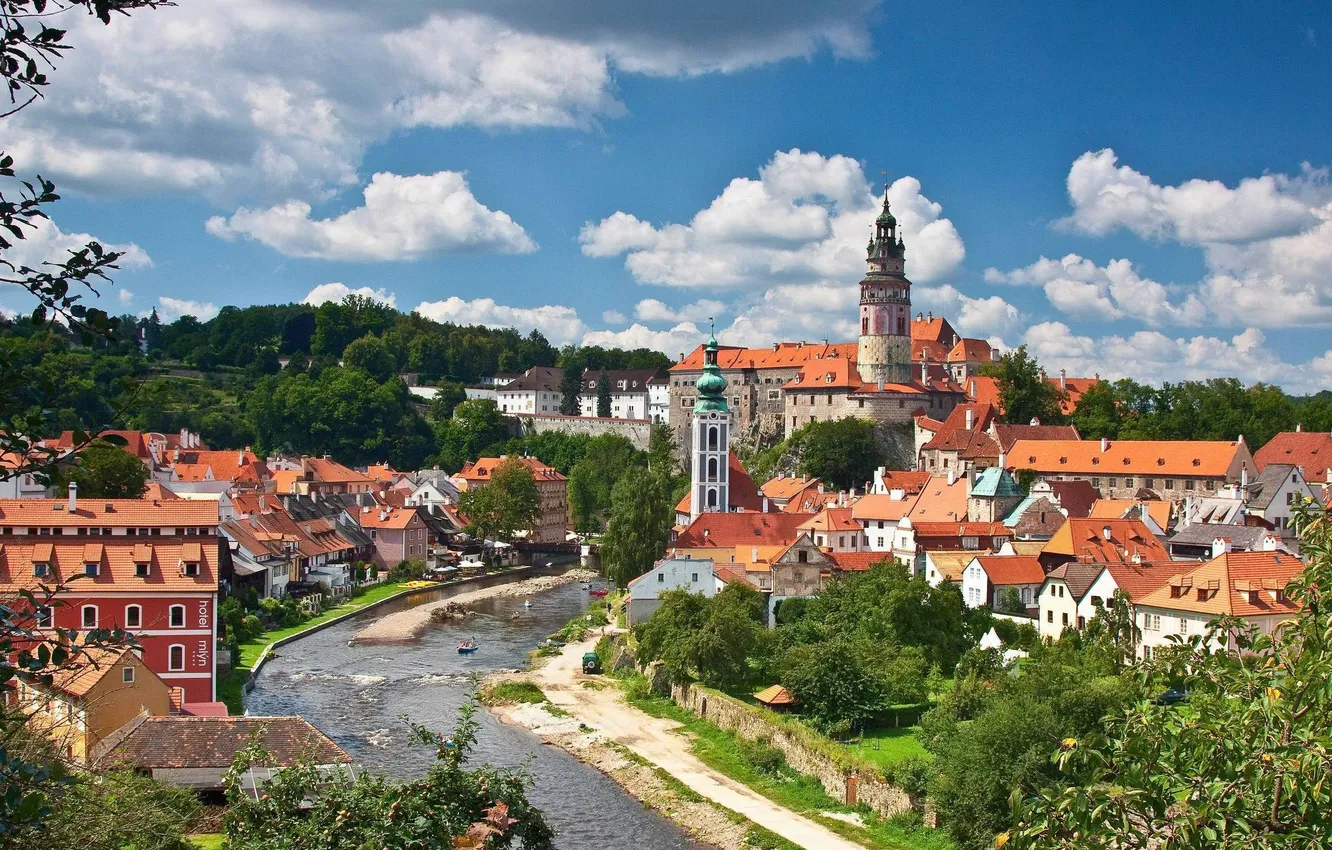 Photo wallpaper the city, Czech Republic, old town, Český Krumlov, Krumlov