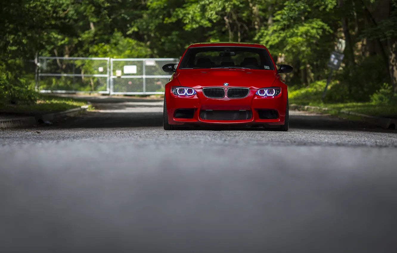 Wallpaper Red, E90, M3, Daytime Running Lights images for desktop