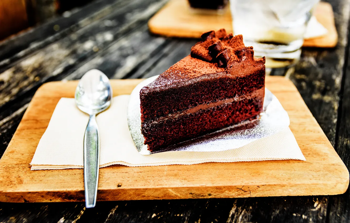 Photo wallpaper food, chocolate, cake, cream, sweet