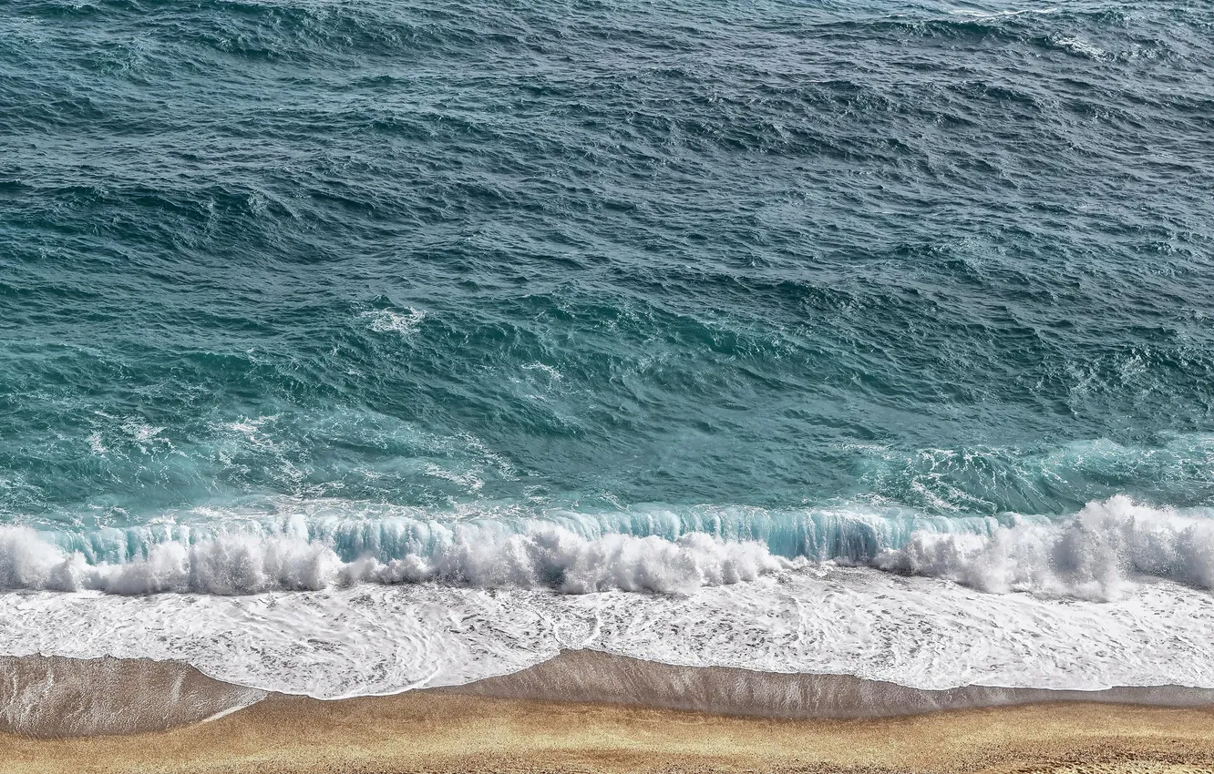 Photo wallpaper sea, wave, water, surf, nature, shore, beach