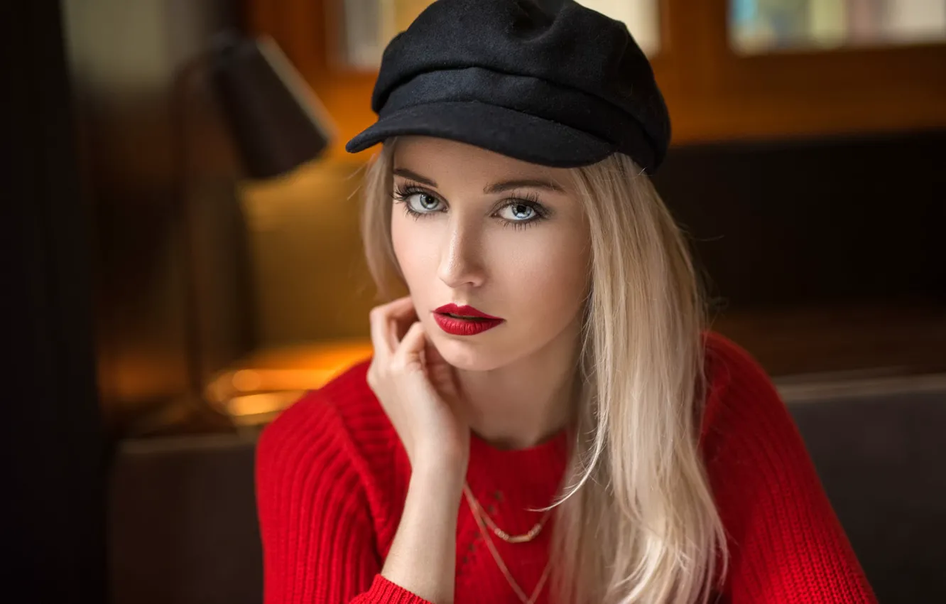 Photo wallpaper portrait, makeup, sponge, Kim, Lods Franck