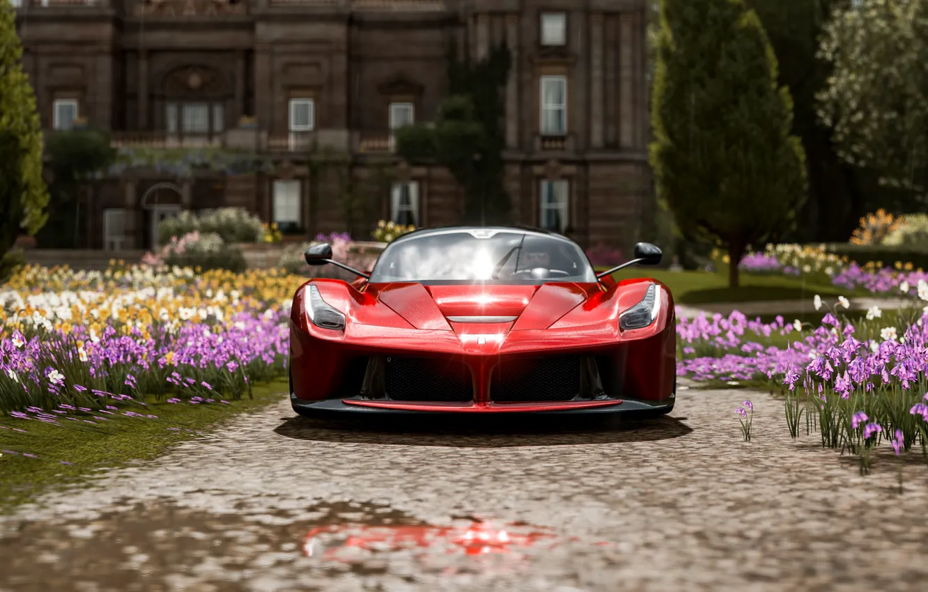 Photo wallpaper Ferrari, Scuderia, Italia, RED, Face, LaFerrari, Forza Horizon 4