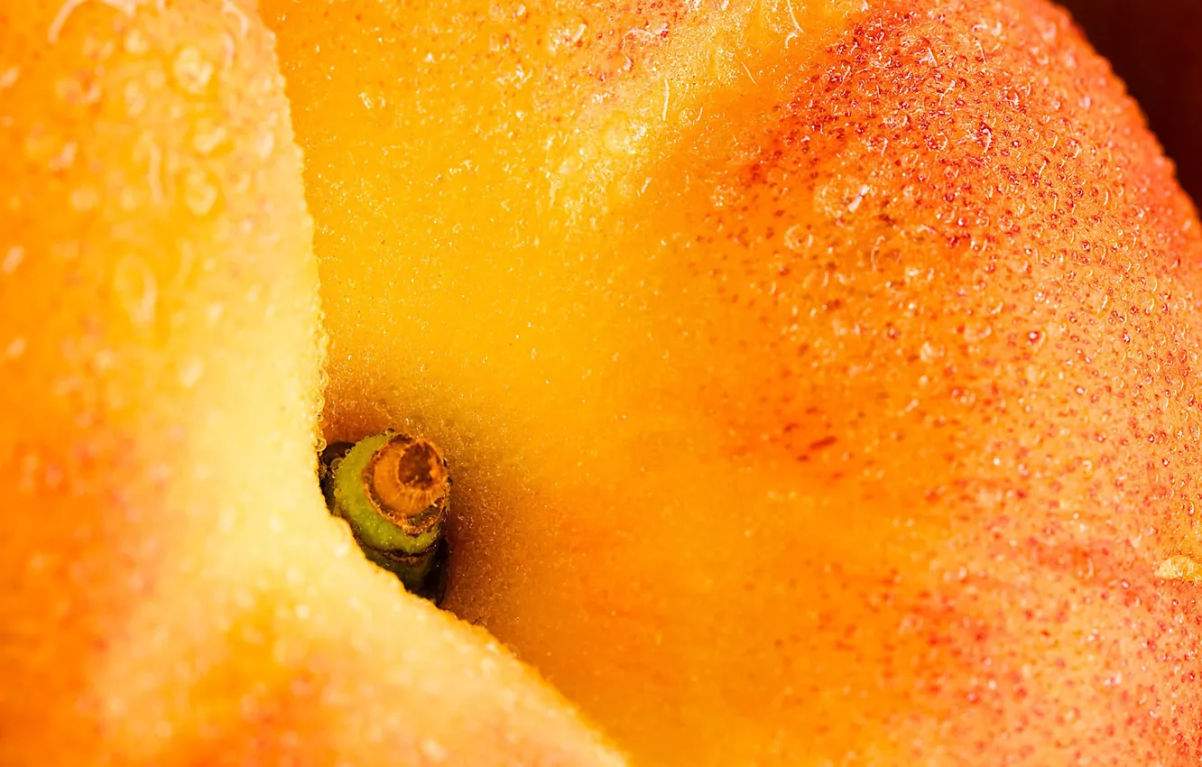Photo wallpaper drops, peaches, ripe