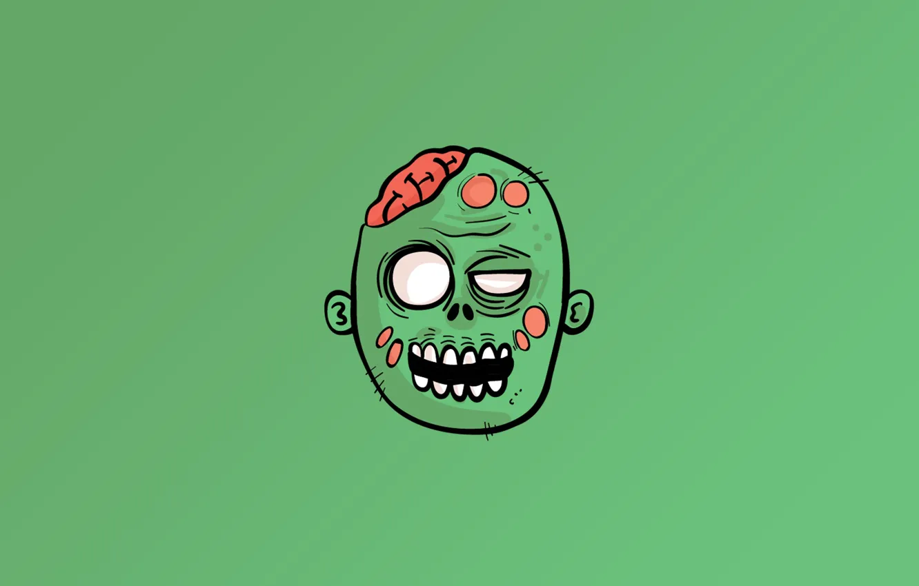 Photo wallpaper Zombie, undead, minimalism, funny, digital art, artwork, creature, simple background