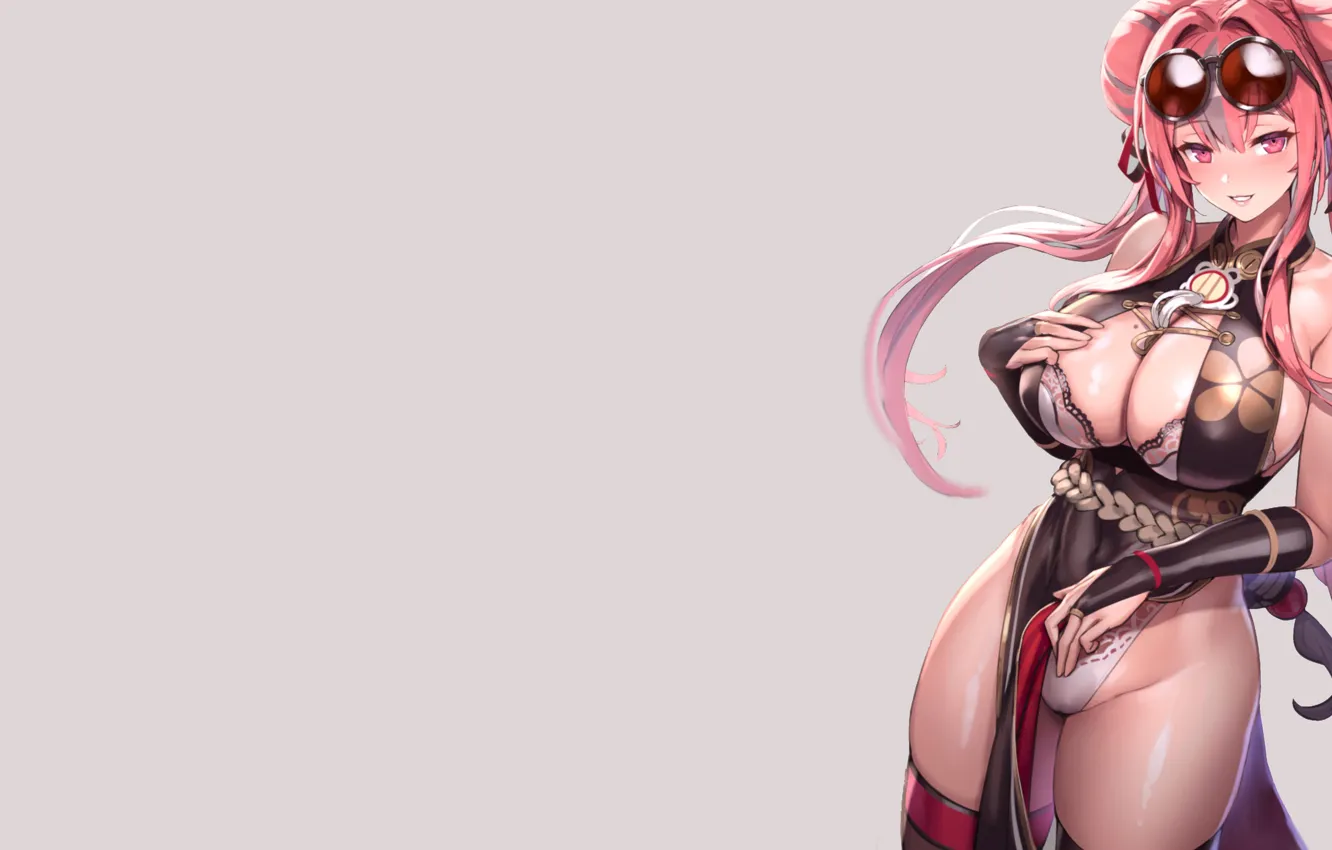 Photo wallpaper girl, hot, sexy, boobs, pink, anime, pretty, babe