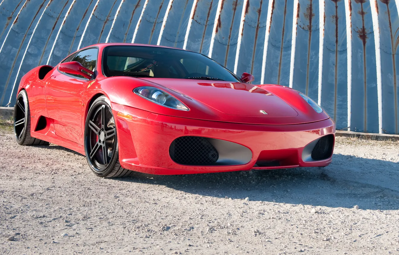 Photo wallpaper red, shadow, red, ferrari, Ferrari, f430, the front, F430