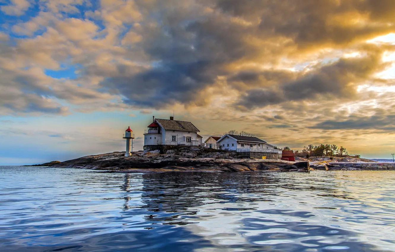 Photo wallpaper sea, landscape, lighthouse