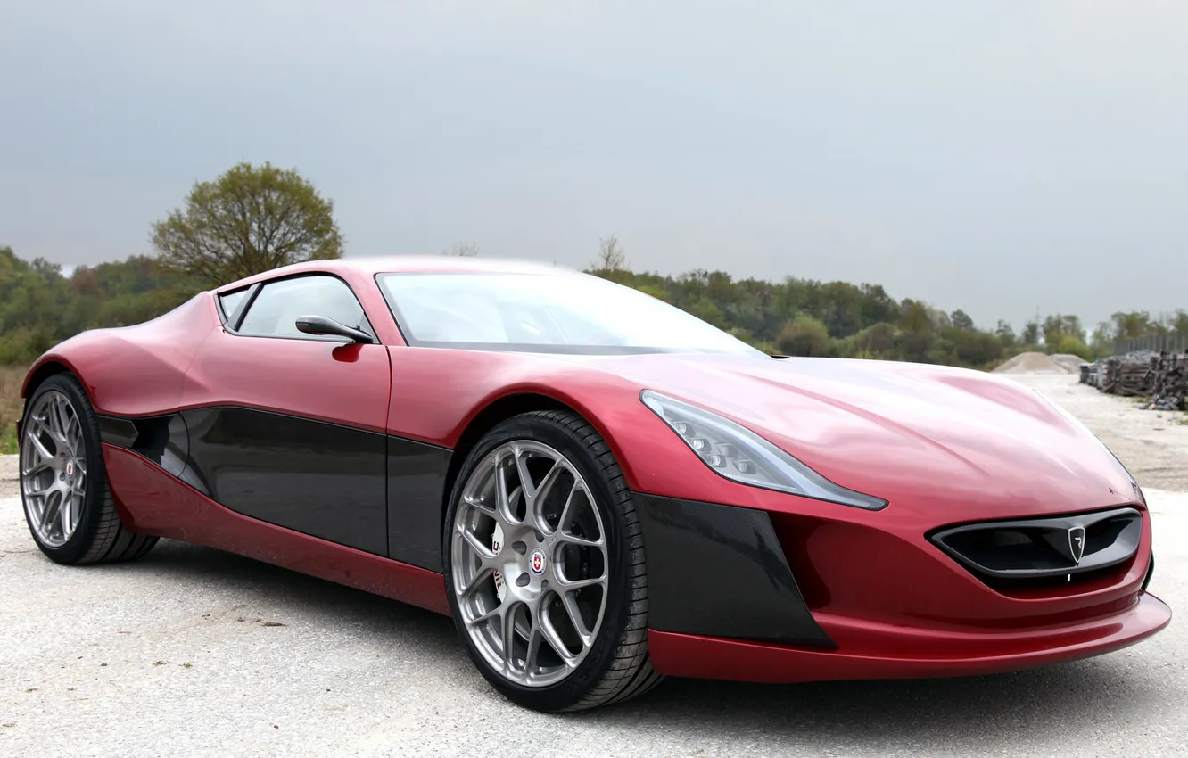 Photo wallpaper the concept, supercar, the front, Concept One, Rimac, electric car