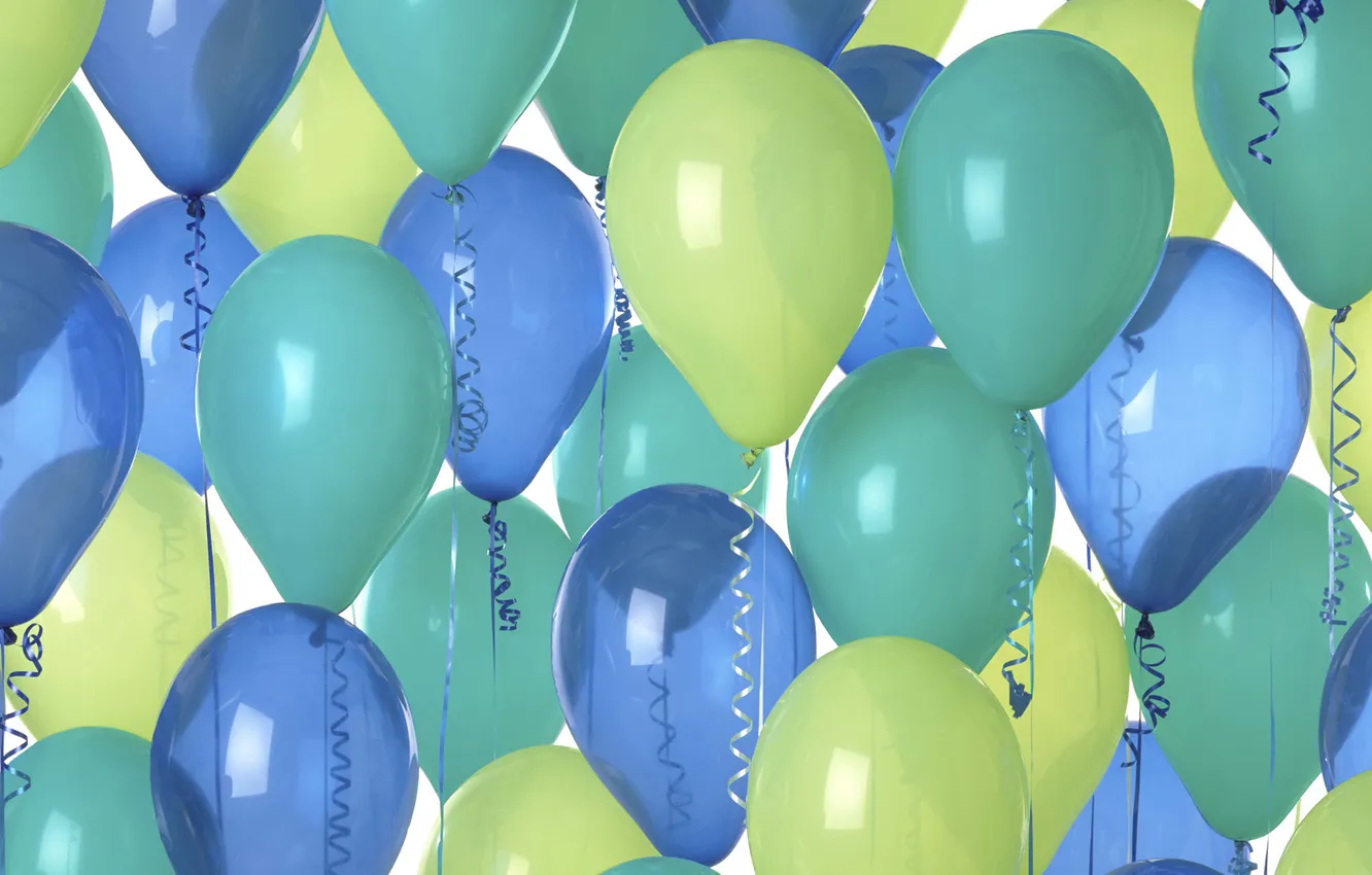 Photo wallpaper balls, tinsel, rubber