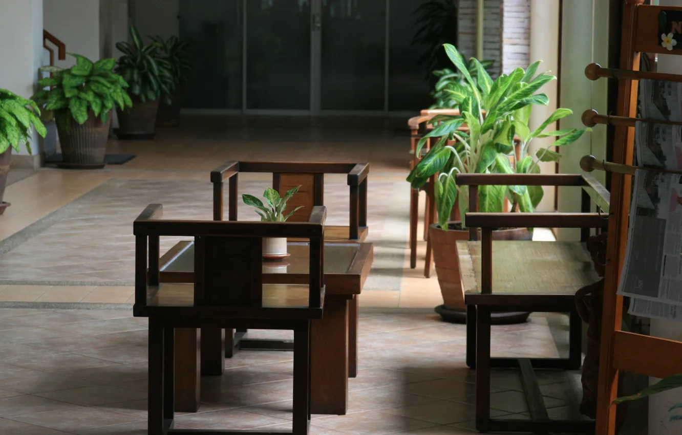 Photo wallpaper table, interior, Thailand, the hotel, journey