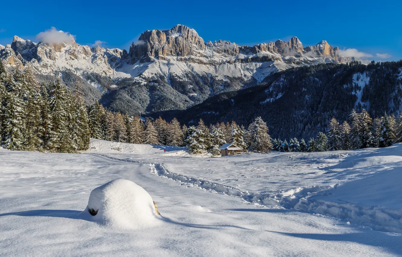 Photo wallpaper snow, mountains, Italy, South Tyrol