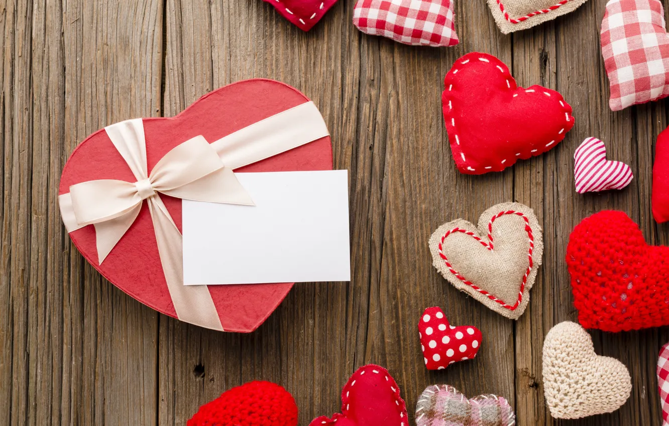Photo wallpaper red, heart, Board, hearts, thread, Valentine's day, different, Valentine's day