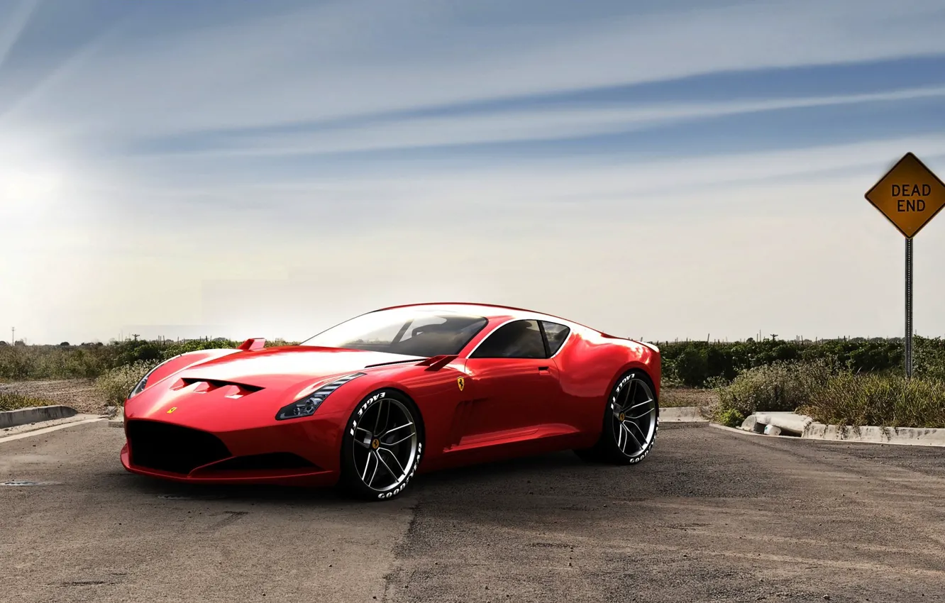 Photo wallpaper red, Ferrari, 612 GTO Red, sports car