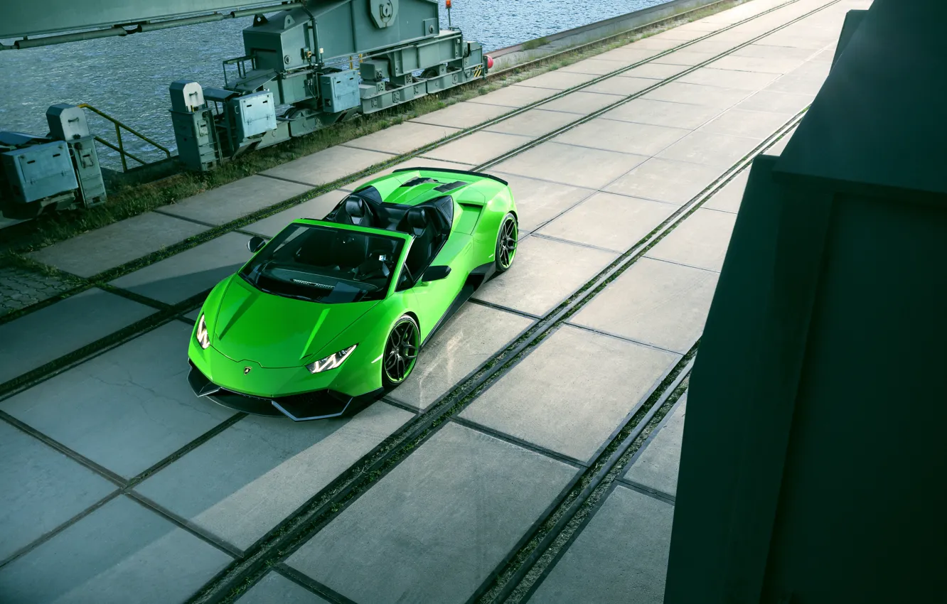 Photo wallpaper green, green, Lamborghini, supercar, supercar, car, Spyder, Lamborghini