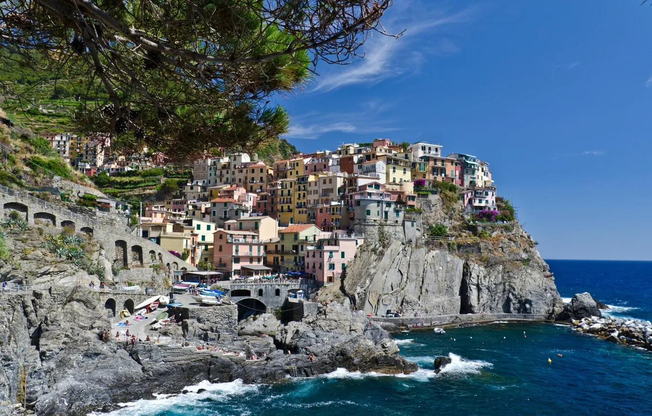 Photo wallpaper city, wallpaper, sea