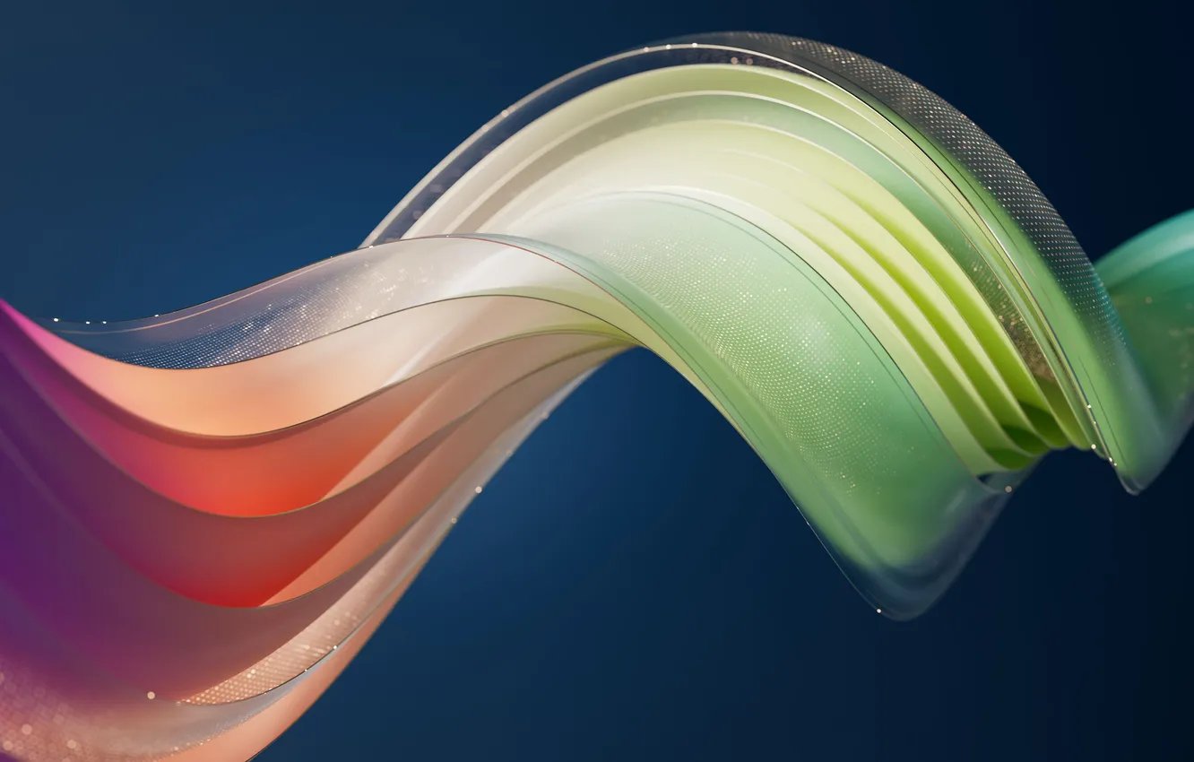 Photo wallpaper wave, abstraction, transparent, abstract, digital art, dark blue, digital art, translucent