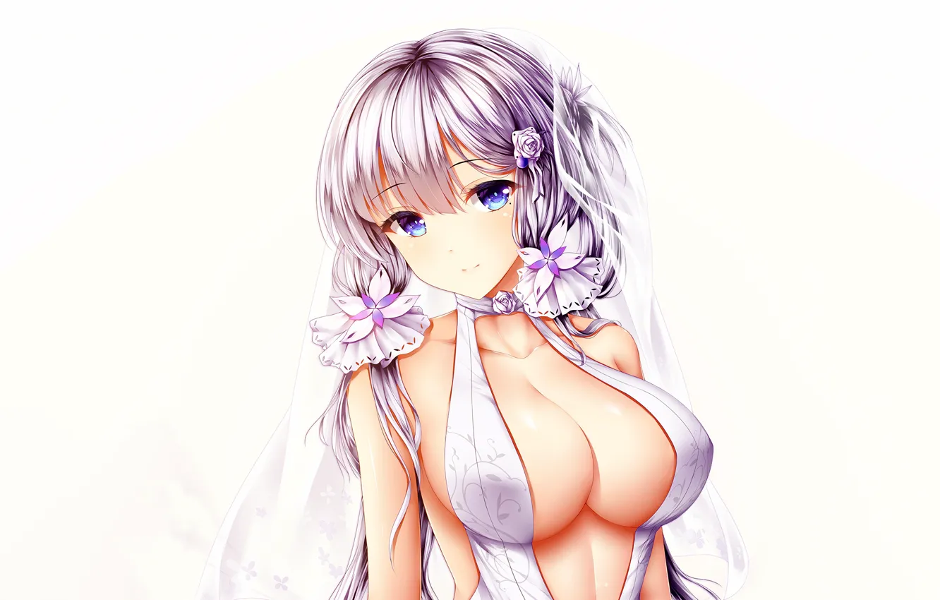 Photo wallpaper anime, Azur Lane, dress, attractive, twintails, boobs, girl, sexy dress