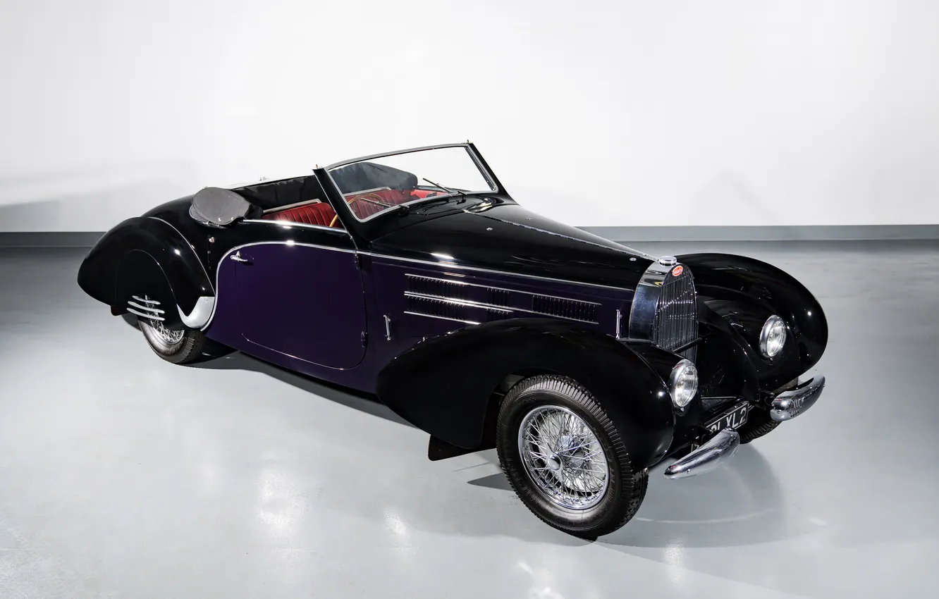 Photo wallpaper Bugatti, exterior, retro cars, Cabriolet, 1939, Type 57C, Bugatti Type 57C, Aravis