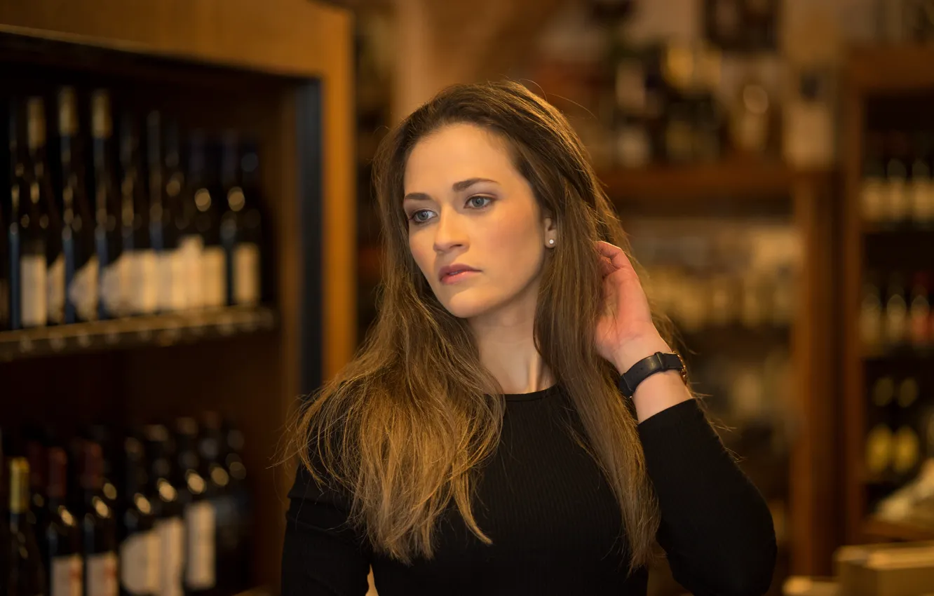 Photo wallpaper face, model, hair, Jana