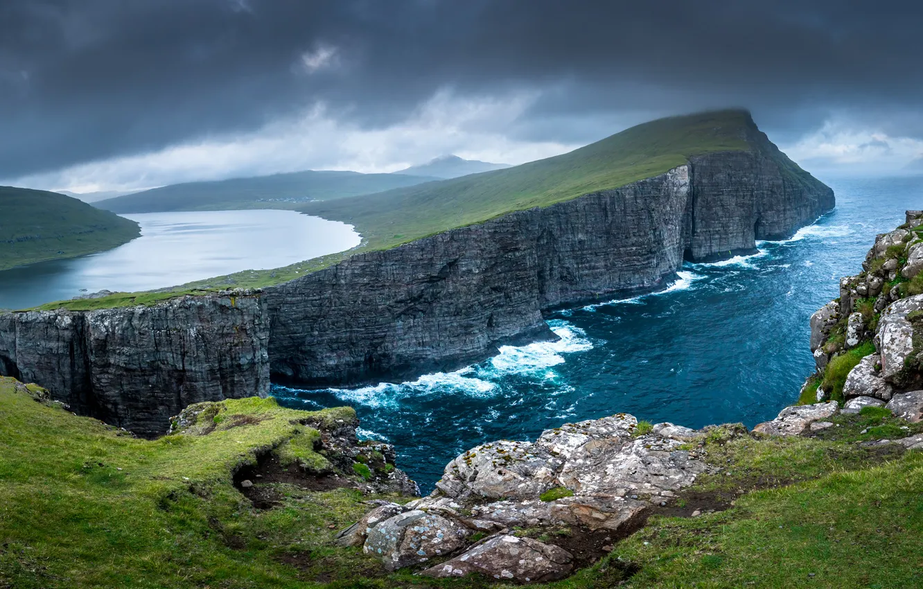 Photo wallpaper Faroe Islands, Vága your, We Are Churches