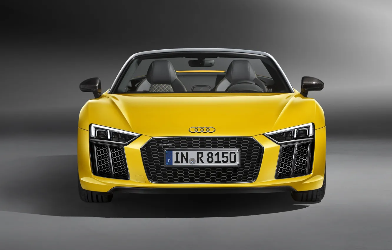Photo wallpaper Audi R8, front view, Spyder, V10, 2016