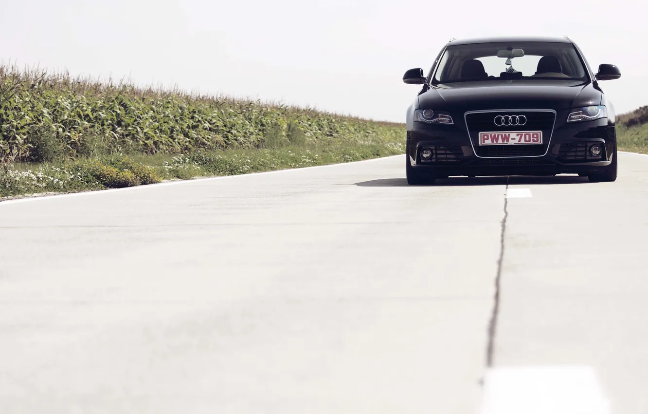 Photo wallpaper road, Audi, cars, auto, Photo, Wallpaper HD, Audi a4, the view from the front