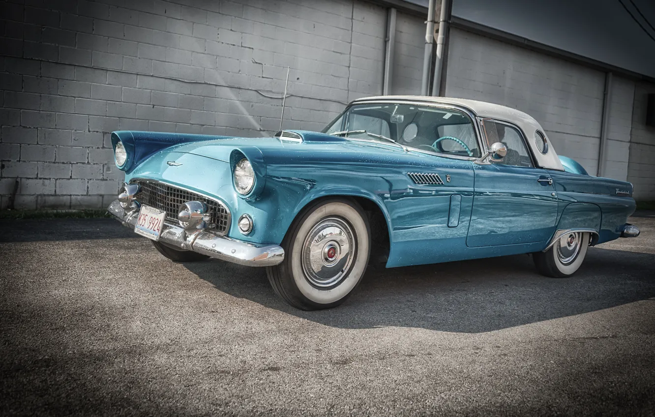 Photo wallpaper Ford, Ford, the front, 1956, Thunderbird, Tendered