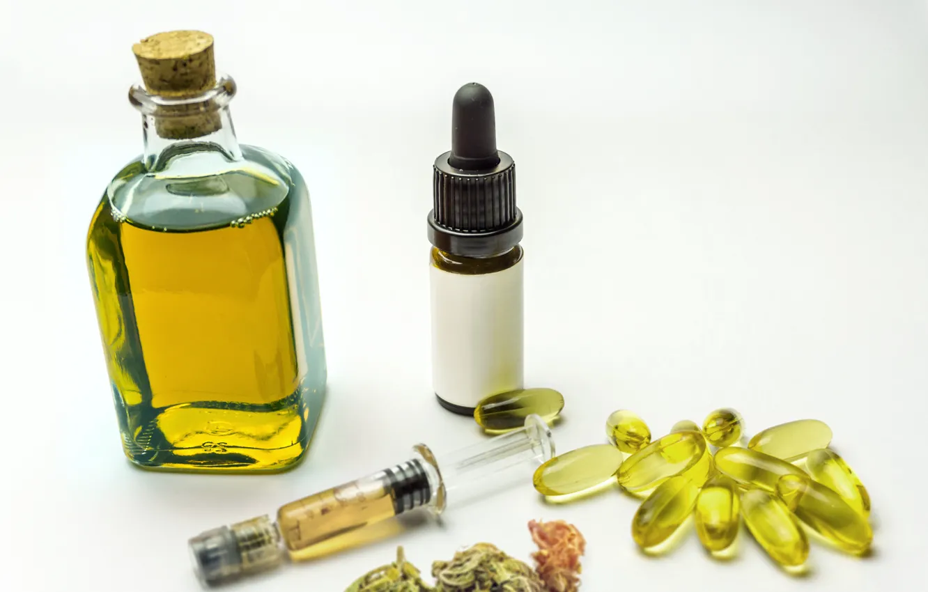 Photo wallpaper liquid, cannabis, oil