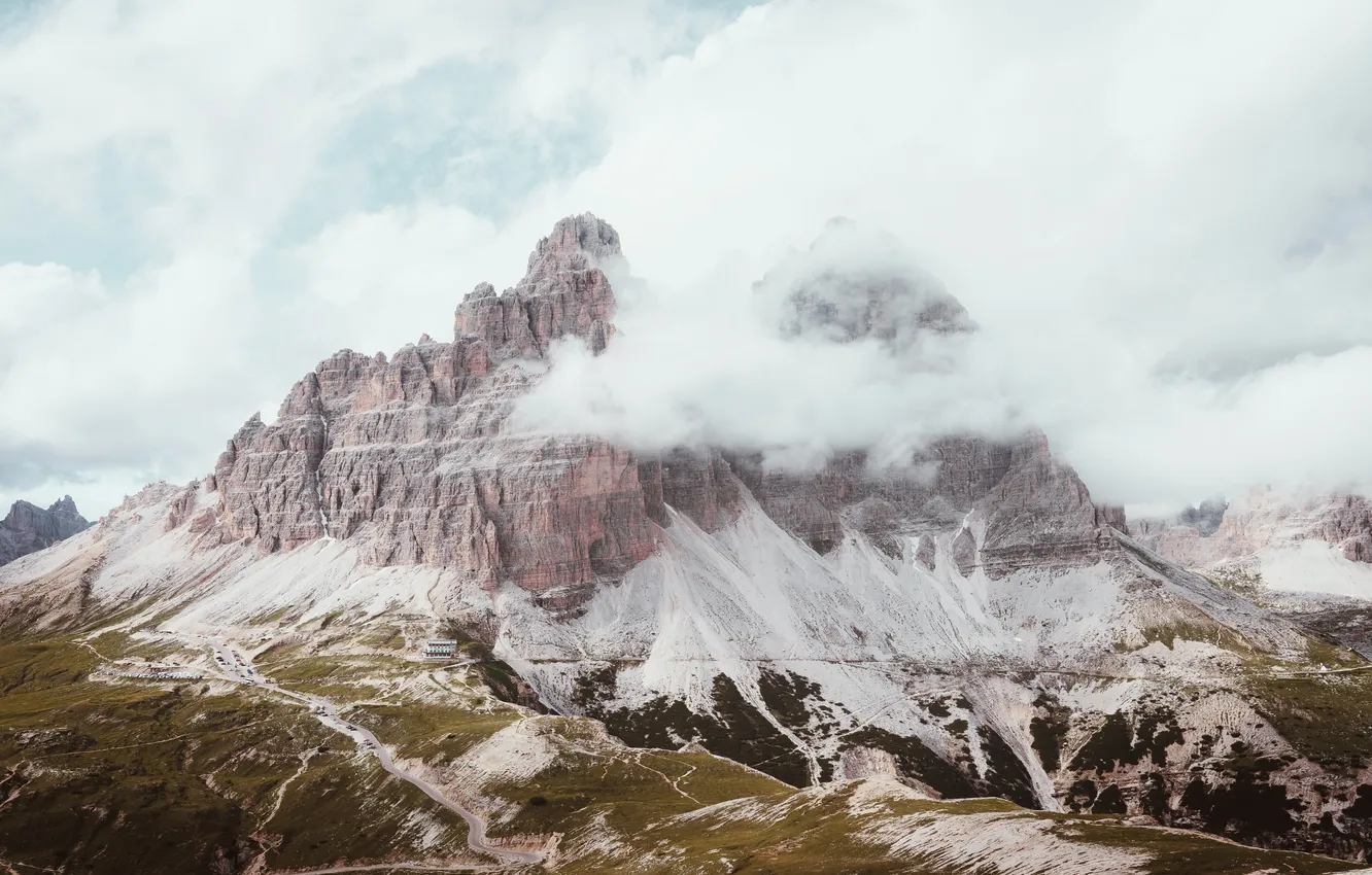 Photo wallpaper mountains, peak, The three peaks of Lavaredo