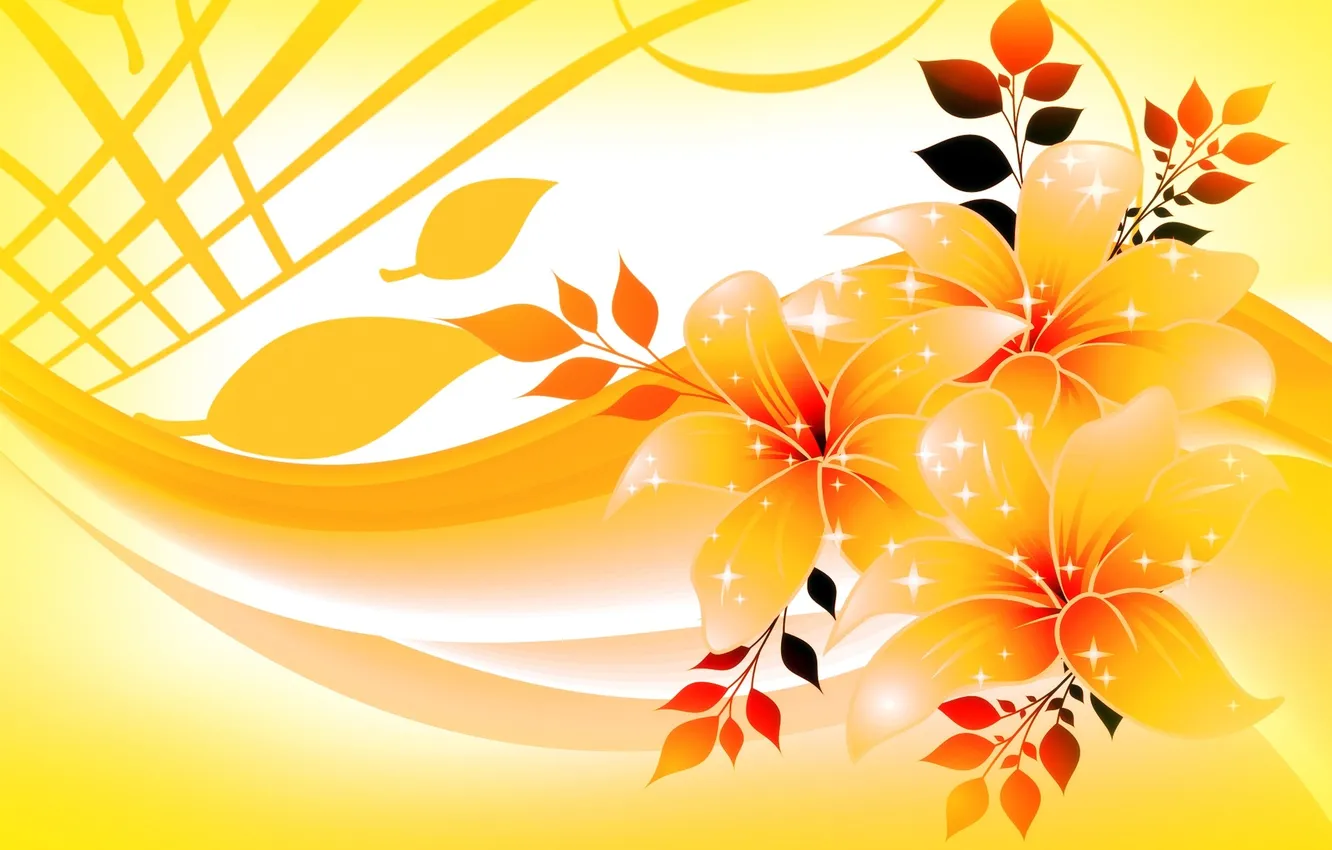 Photo wallpaper flowers, bouquet, yellow