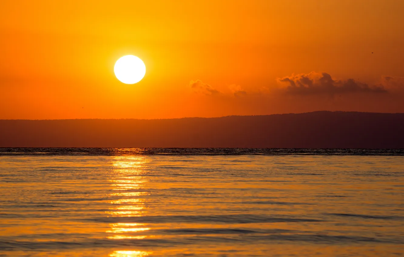 Photo wallpaper sea, dawn, Greece