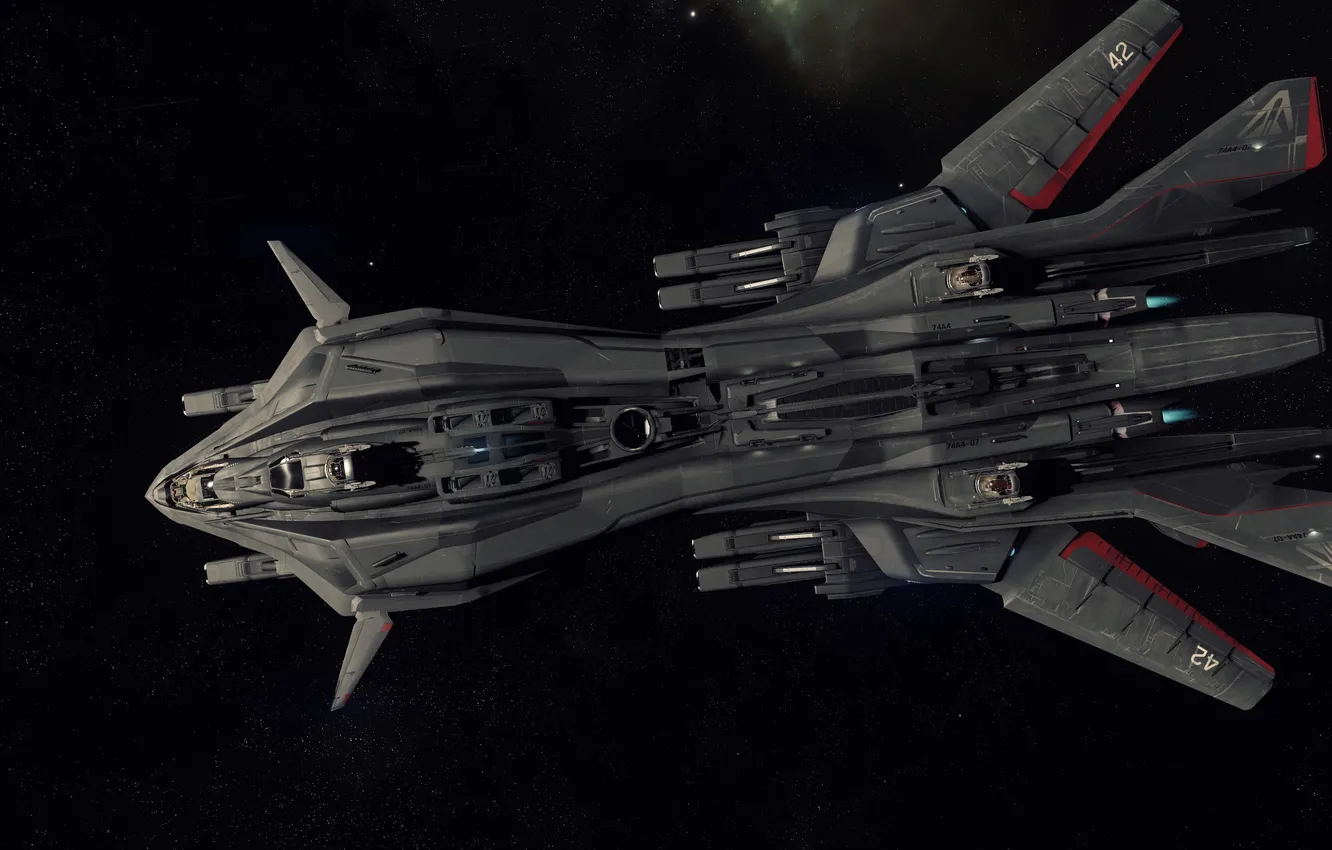 Photo wallpaper space, flight, ship, Star Citizen, Retaliator