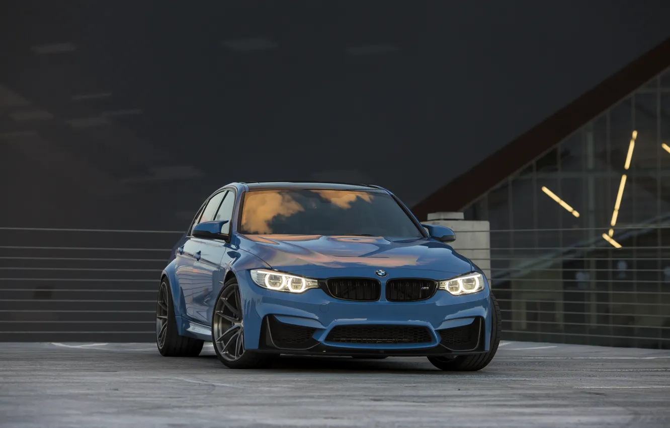 Photo wallpaper BMW, Blue, F80, Sight, LED