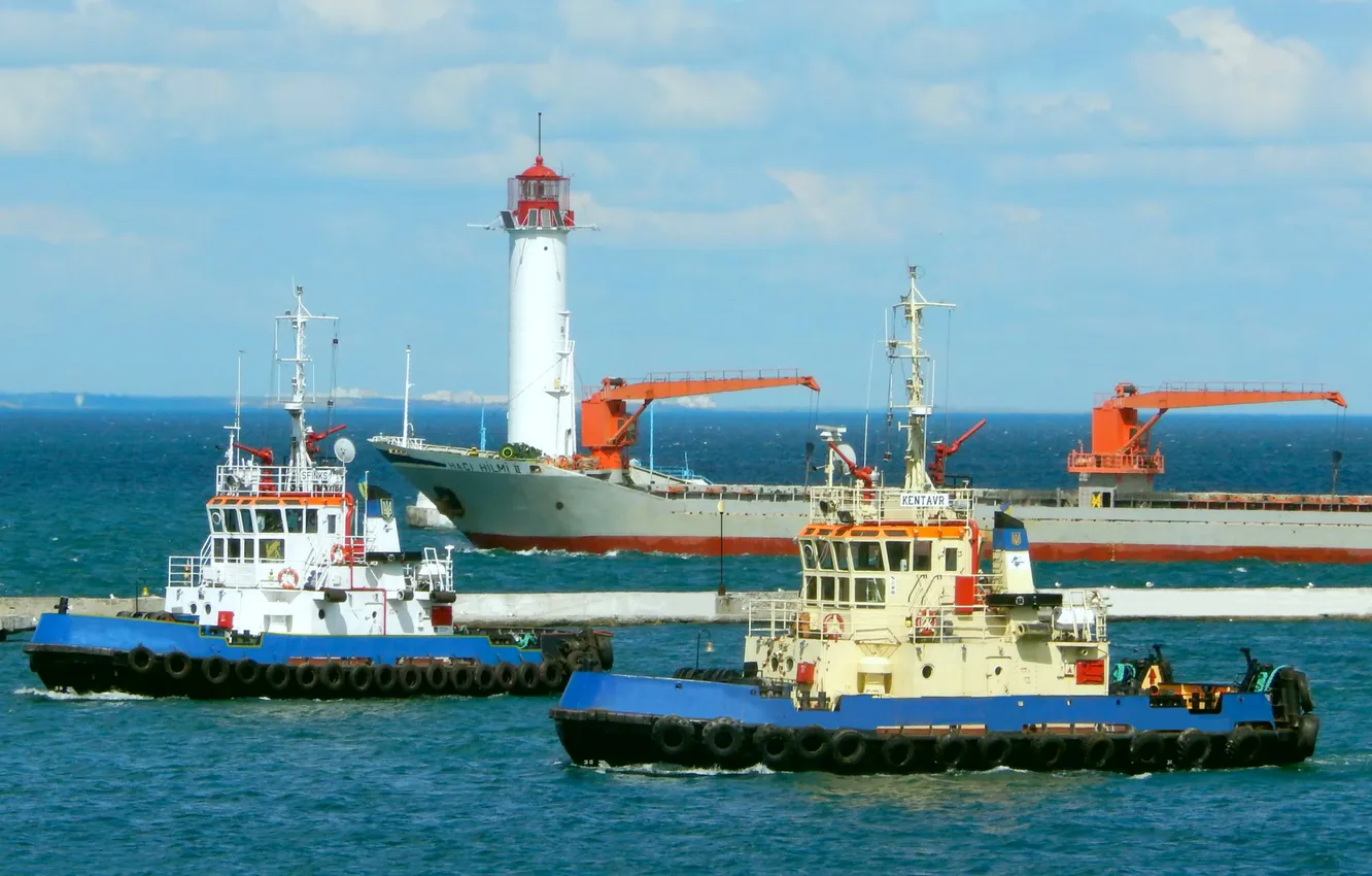 Photo wallpaper work, tugs, Odessa