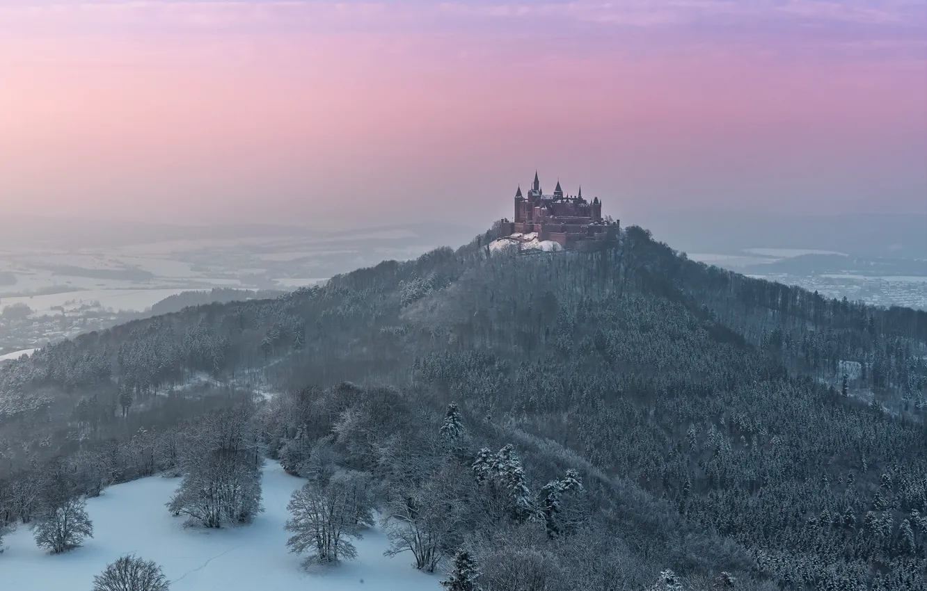 Photo wallpaper Winter, Castle, Hohenzollern Castle