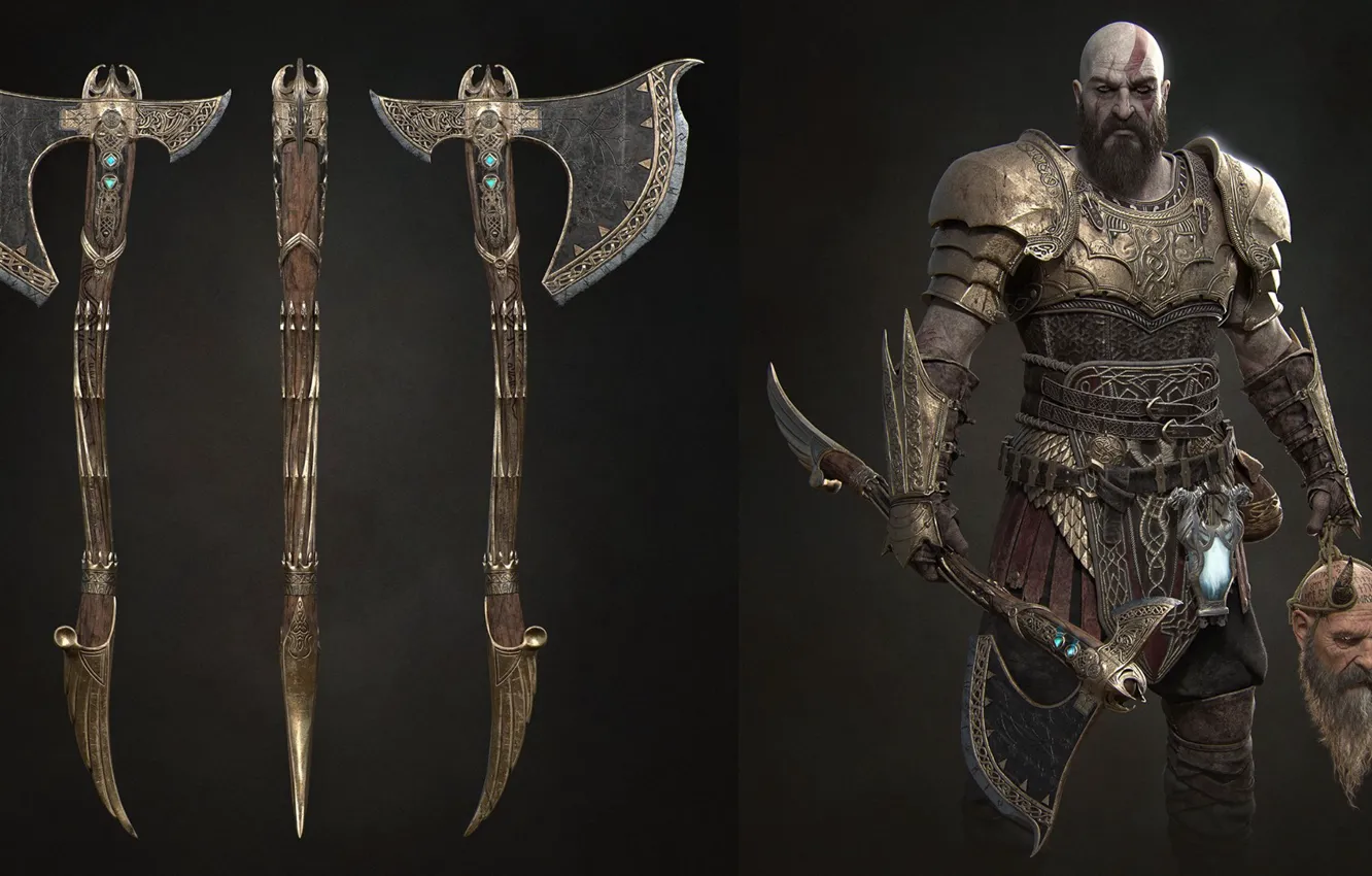 Photo wallpaper weapon, Kratos, God of War, man, Spartan, blade, God, armour