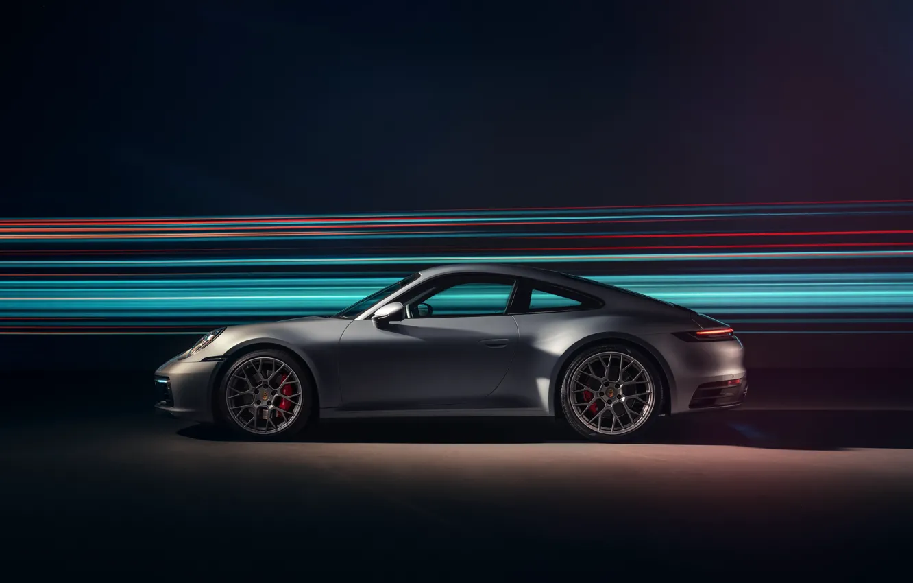 Photo wallpaper 911, Porsche, side view, Carrera 4S, 2019