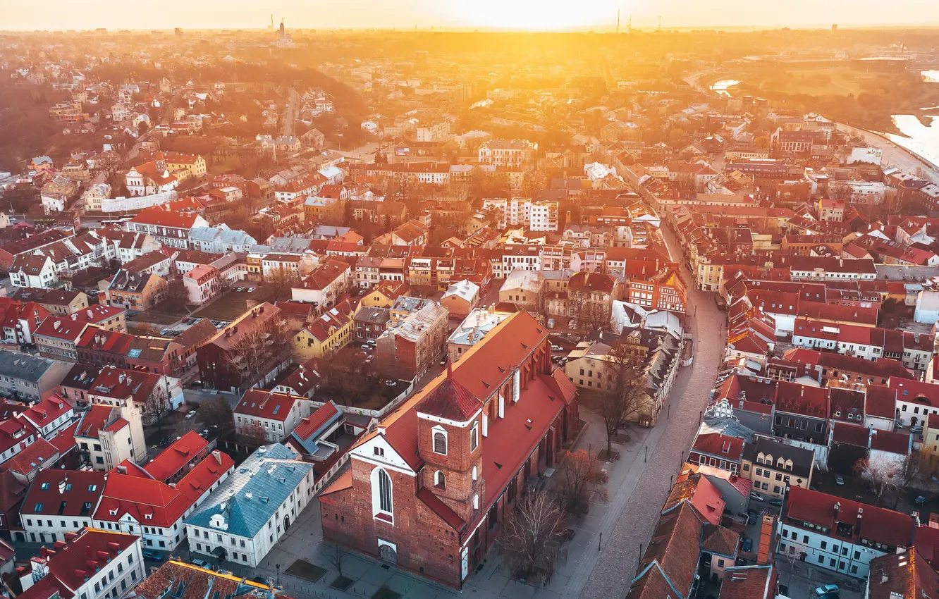 Photo wallpaper morning, Lithuania, Kaunas