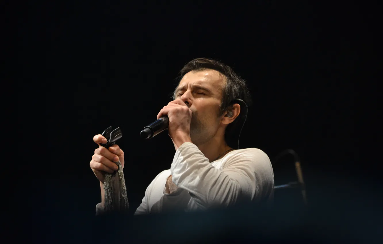 Photo wallpaper music, microphone, singer, Okean Elzy, Vakarchuk