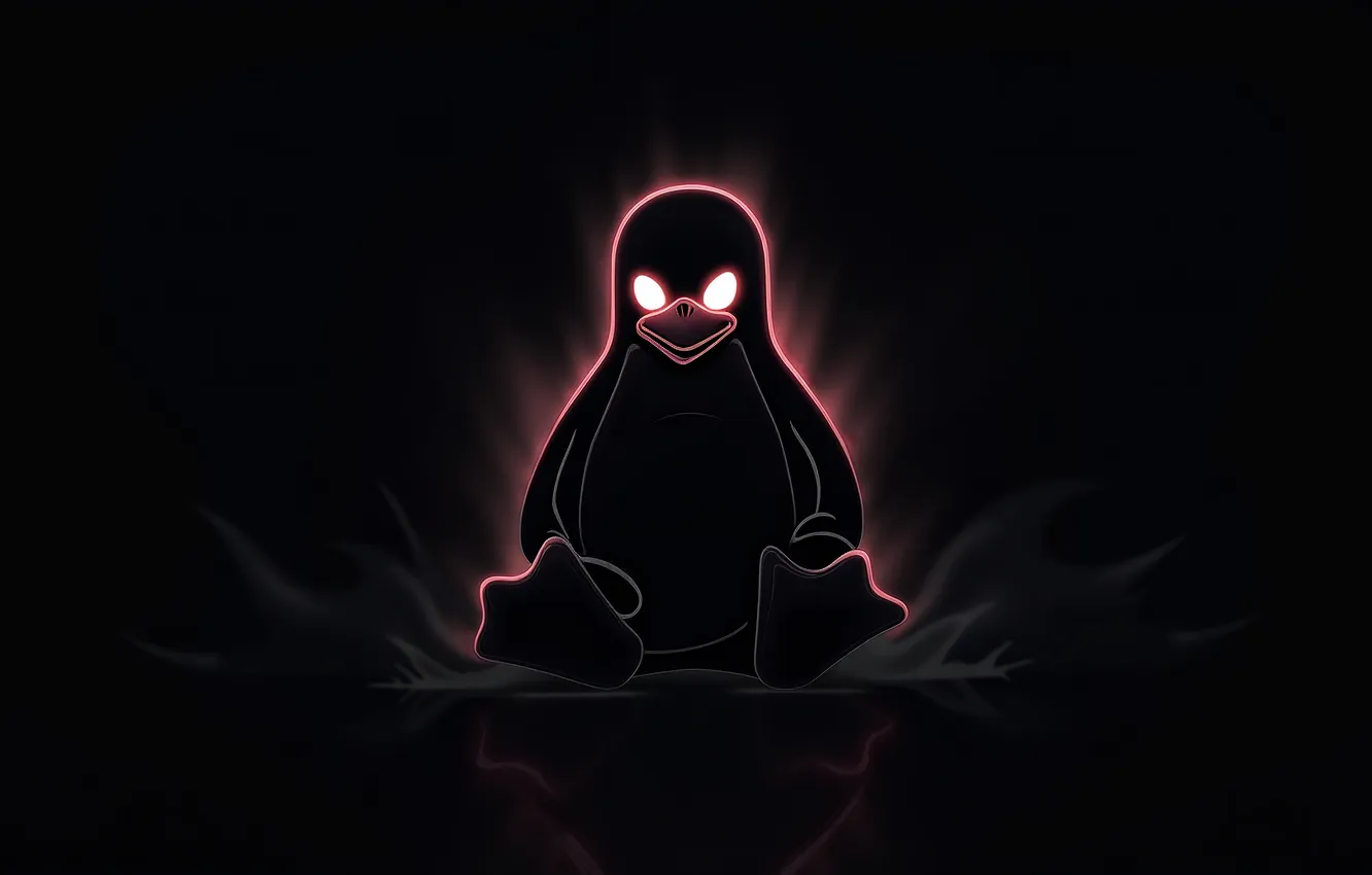 Photo wallpaper dark, Linux, minimalism, AI art, solid color